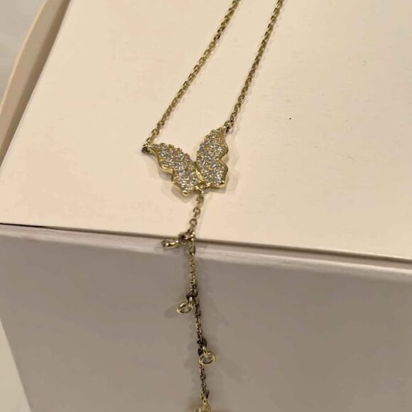 Gold-Tone Butterfly Necklace - Picture 5 of 7